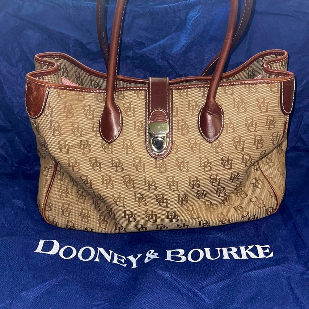Dooney & Bourke Signature Canvas & Leather Handled Satchel Tote